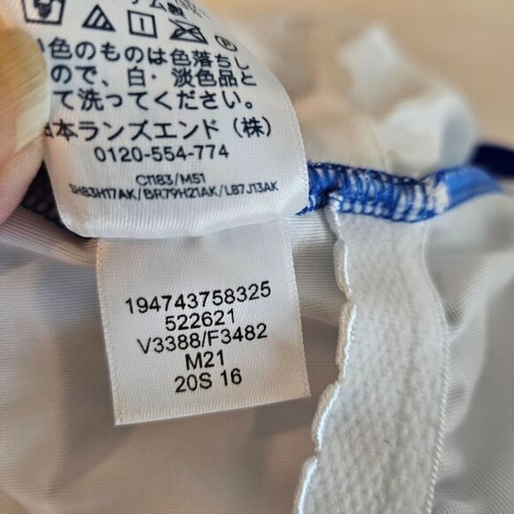 LANDS' End Size 16 Gingham Blue Check with Floral Print Tankini Top - Picture 8 of 9